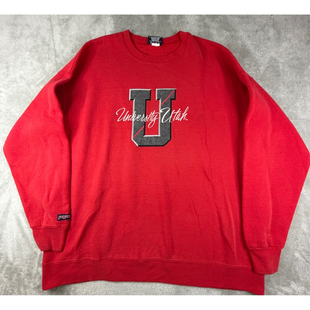 JanSport Sweatshirt Mens XXL Red University of Utah Utes Vintage Made in USA